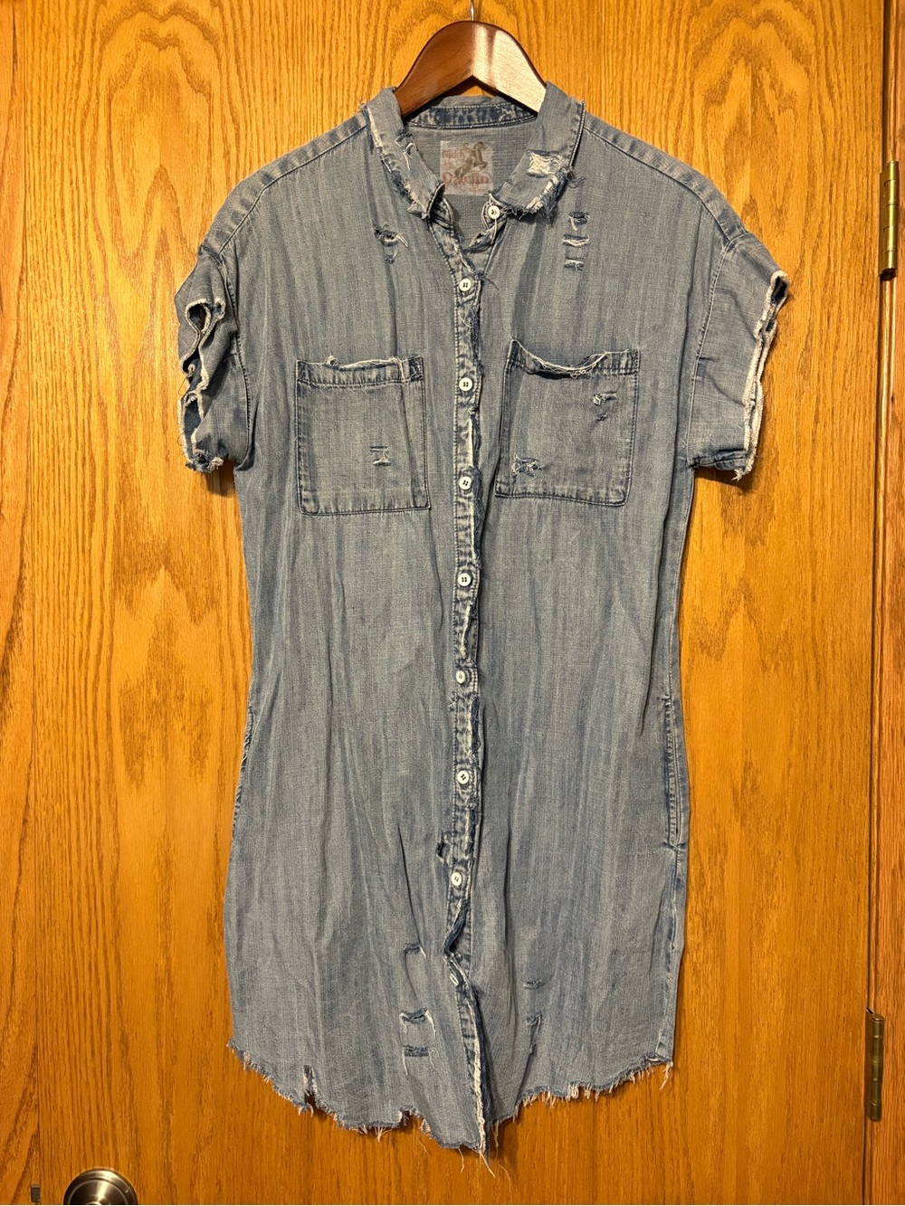 Boutique Distressed Denim Dress